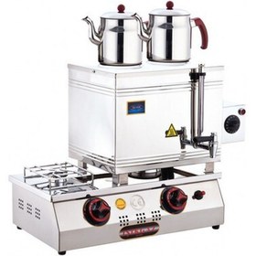 Resim eurofaz Işıkgaz Elektrikli ve Lpg'li Kapaklı Ce Çift Tab. Çay Ocağı 2 Demlik 30'luk 