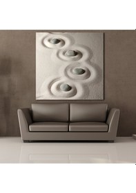 Resim Gri Spa Taşlar Temalı Kanvas Tablo 30x30cm 