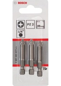 Resim Bosch Extra Hard PH2x49 mm 3'lü Ekstra Sert Vidalama Ucu - 2607001528 