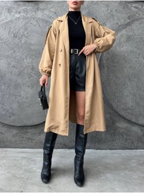Resim mass fashion Kadın Kuşaklı Cep Detaylı Trençkot 