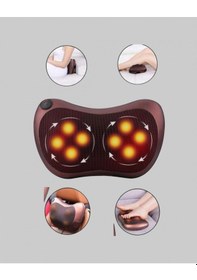 Resim Çok Fonksiyonlu Boyun Bel Sırt Masaj Yastığı Araç İçi Uyumlu 