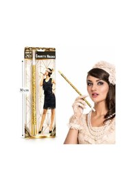 Resim 30 Cm Altın Gold Payetli Sigara Tutacağı 1920 Ler Gatsby Flzdgnkr - 40 Parti Aksesuarı 