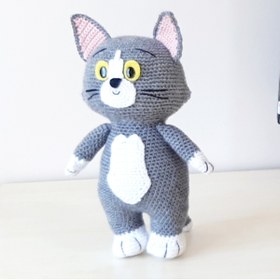 Resim Genel Markalar Amigurumi Örgü Oyuncak Kedi Tom 