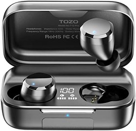 Resim TOZO T12 Pro Kablosuz Kulaklıklar Qualcomm QCC3040 ile Bluetooth Kulaklıklar 4 Mikrofon CVC 8.0 Çağrı Gürültü Önleyici ve aptX Stereo Kulaklık 2500mAh Kablosuz Şarj Kutusu IPX8 Su Geçirmez Kulaklık 