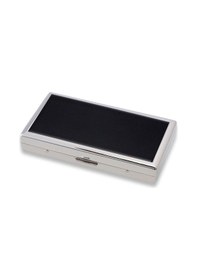 Resim Pearl Japan Erika Metal Uzun Sigara Tabakası Krom Siyah 12li Siyah 