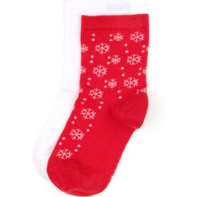 Resim U.S. Polo Assn. Kız Çocuk Kırmızı Yılbaşı Temalı 2'liSoket Çorap 50318071-VR030 