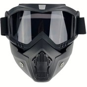 Resim BGA Cross Motosiklet Bisiklet Gözlüğü Açık Kask Maskesi Süngerli Bant Lastikli Jet Maske 