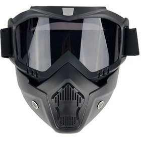 Resim BGA Cross Motosiklet Bisiklet Gözlüğü Açık Kask Maskesi Süngerli Bant Lastikli Jet Maske 