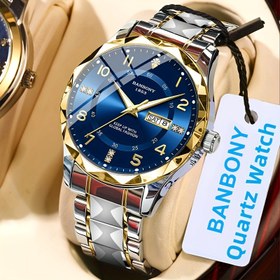 Resim 1 Yeni BANBONY Markası Unisex Paslanmaz Çelik Kuvars Saat, HD Çizik Dirençli Rhinestone Süslemeli Basit Dijital Yuvarlak Kadran, Luminous Display Tarih Takvimi Pil Gücüyle Çok Fonksiyonlu Tam Otomatik Kol Saati, Rahat Spor IPX7 Su Geçirmez Tatil Doğum Günü Aile Partisi Hediyesi 