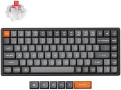 Resim Keychron K2 Max QMK VIA Kablosuz Özel Mekanik Klavye Siyah Alüminyum Kırmızı Switch 