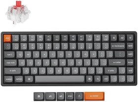 Resim Keychron K2 Max QMK VIA Kablosuz Özel Mekanik Klavye Siyah Alüminyum Kırmızı Switch 