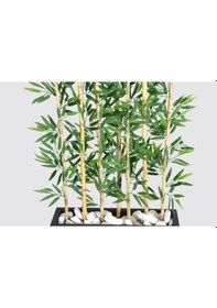 Resim Yapay Çiçek Deposu Islak Yapraklı 7 Çubuklu Gri Saksıda Bambu Seperatör Asorti 20x70x120-155cm 
