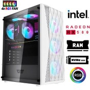 Resim Xaser XSR1208 i5-12400F 16 GB 512 GB M.2 NVMe SSD 8 GB RX580 Free Dos Masaüstü Oyuncu Bilgisayarı 