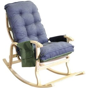 Resim Enda Home Mosso Çift Minderli Ahşap Sallanan Sandalye Tv Baba Koltuğu Dinlenme Koltuğu Yeşil - Füme 