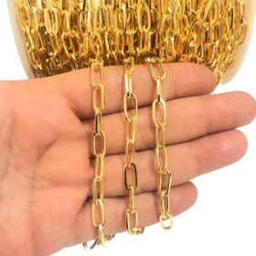 Resim Altın Kaplama 6x12 mm Ataç Zincir 