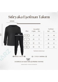 Resim Uyguntarz Unisex The Weekend Tasarım Basklı Bisiklet Yaka Sweatshirt - 2'li Eşofman Takımı Siyah 