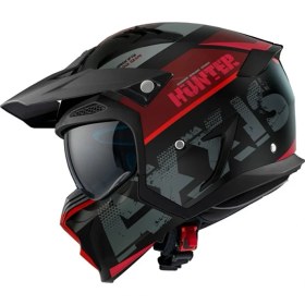 Resim Axxis Motosiklet Kaskı Hunter SV Block B5 Matt Fluor Red Sport Moduler Kask Off-Road 