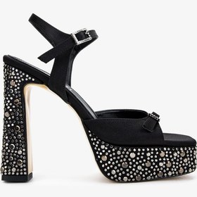 Resim Valmenti Kadın Siyah Vegan Topuklu Ayakkabı 891 299 Bn Ayk Y25 Sıyah Saten/taslı Siyah 