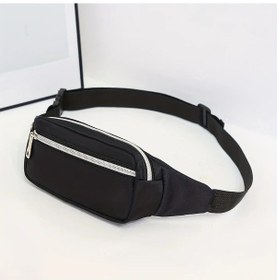 Resim Willowhaven Siyah Düz Renk Bel Çantası, Spor Yürüyüş Koşu Bisiklet Seyahatte Hafif Omuz Çantası Siyah 