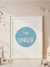 Resim I Am Unique Dijital Baskı Poster Mavi Çerçevesiz 