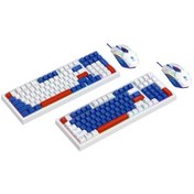 Resim Teltree T-wolf Oyun Klavye Ve Mouse Seti: 98 Tuş Mekanik His, 6d Mouse, Renkli Işık, Hız Ayarlı, Usb Kablolu - Beyaz Mavi Diğer 