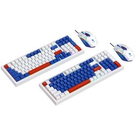 Resim Teltree T-wolf Oyun Klavye Ve Mouse Seti: 98 Tuş Mekanik His, 6d Mouse, Renkli Işık, Hız Ayarlı, Usb Kablolu - Beyaz Mavi Diğer 