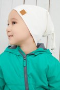 Resim Babygiz Erkek Bebek Çocuk Beyaz Şapka Bere El Yapımı Rahat Cild Dostu %100 Pamuklu Kaşkorse 