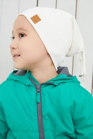 Resim Babygiz Erkek Bebek Çocuk Beyaz Şapka Bere El Yapımı Rahat Cild Dostu %100 Pamuklu Kaşkorse 