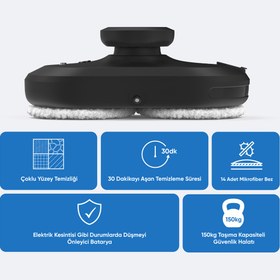 Resim Şımart Teknoloji Akıllı Cam Silme Robotu Uygulama ve Kumanda Kontrollü, Güçlü Motorlu 