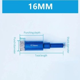 Resim 16MM 6mm 8mm 10MM 12MM 14MM 16MM Elmas Kaplamalı Matkap Ucu Kiremit Mermer Cam Seramik Delik Testere Kuru Matkap Elmas Karot Ucu Yemek Sondaj (Yurt Dışından) 