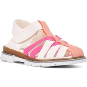 Resim Şiringenç 003 Beyaz-Pembe Kız Çocuk Sandalet 