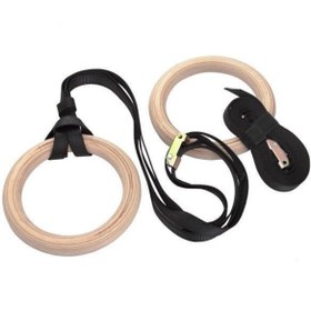 Resim markentegra Ahşap Jimnastik Barfiks Halkası, Güvenilir Kayışlar 
