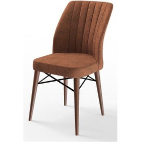 Resim Canisa Concept Arp Serisi 70x110 Sabit Mutfak Masası Takımı Beyaz Ceviz Masa 4 Kiremit Sandalye Masa Beyaz/ Sandalyeler Kiremit 