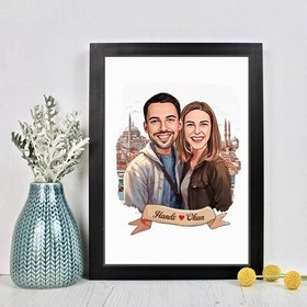 Resim Eminönü ve Aşkımız Karikatürlü Çerçeve 