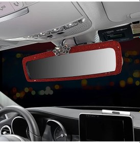 Resim Cloud011 Kırmızı Ultra İnce Abs Güneşlik Tasarımı Kristal Aynalı Araç Makyaj Aynası 