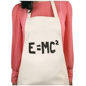 Resim E=Mc2 Baskılı Su İtici Özellikli Mutfak Önlüğü 