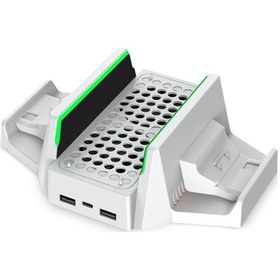 Resim Dobe Tyx-0663 Xbox Serisi S İçin Çift Pil Saplı Şarj Aleti İle Çok Fonksiyonlu Soğutma Tabanı 
