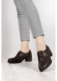 Resim Gönderi(R) Gönderi R Kadın Kahve Antik Bağcıklı Orta Kalın Topuklu Hakiki Deri Oxford Ayakkabı Gdza13424230 Kahve 