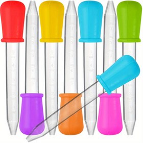 Resim 6 adet Sıvı Damlatıcı, Şeker Yağı Mutfak Jöle Yapımı İçin Silikon ve Plastik Pipet Transfer Göz Damlası - Çoklu Renkler 