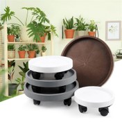 Resim 1 adet Tekerlekli Taşınabilir Bitki Sepeti – Dayanıklı Plastik, Beyaz, Gri, Kahverengi Renklerde, 22.0cm'den 32.99cm'ye Kadar Boyutlarda, İç/Dış Mekan Bahçeciliği ve Çim Bakımı İçin İdeal 