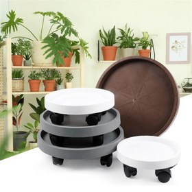 Resim 1 adet Tekerlekli Taşınabilir Bitki Sepeti – Dayanıklı Plastik, Beyaz, Gri, Kahverengi Renklerde, 22.0cm'den 32.99cm'ye Kadar Boyutlarda, İç/Dış Mekan Bahçeciliği ve Çim Bakımı İçin İdeal 