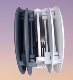 Resim Çanta Zigon 90132 Oval Model Dörtlü Ahşap MDF Parlak Beyaz Gri Renk Uyum El Yapım 