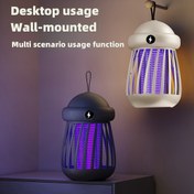 Resim USB Şarjlı Şık Sinek Öldürücü Lamba - Şık Mavi ve Mor LED Tasarım, Kapalı ve Açık Alan Kullanımı İçin Sessiz Çalışma, Ev ve Bahçe İçin Mükemmel, Hızlı ve Etkili Böcek Kontrolü, Sinek Kovucu Lamba 