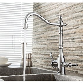 Resim Mutfak Eviye Bataryası Krom Dual Flow Su Arıtma Çıkışlı Krom B04 