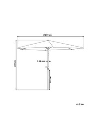 Resim Varese 270 Cm Metal Ayaklı Bahçe Şemsiyesi, 360 Döner, Ayarlanabilir Bej 