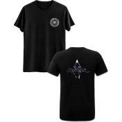 Resim Avatar The Last Airbender Ön Arka Baskılı Siyah Tshirt 