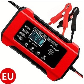 Resim Xuweiwei Araba Akü Şarj Cihazı Akıllı Darbe Hızlı Şarj Lcd Ekran Kırmızı Araba Kamyon Motosiklet Bakımı Ab Takı 