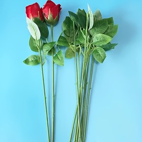 Resim 15 adet/30 adet Yapay Gül Çiçek Dalı Yapraklı Plastik DIY El Sanatları Çiçek Çubukları Bouket Yapmak İçin Uygun Ev Dekorasyonu Anneler Günü ve Sevgililer Günü Hediyeleri Yaz Aranjmanı Bouquet Aksesuarı 