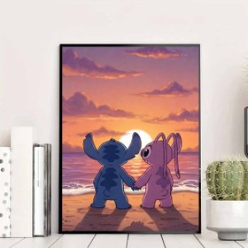 Resim Disney Stitch & Angel Elmas Boyama Seti - Stitch Hayranları için DIY El Sanatları, Stitch & Angel Karakterleri, Renk Kodlu Elmaslarla Tam Elmas Sanatı, Büyük 30x40cm/40x50cm (11.8x15.7in/15.7x19.6in) - Resmi Disney Ürünü, /Noel/Sevgililer Günü Hediyesi Yetişkinler İçin, Stitch Temalı Mozaik Ev 