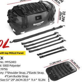 Resim Rhinowalk Su Geçirmez Motosiklet Duffel Çanta 40Lt – Kuyruk Çantası 